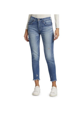 MOUSSY VINTAGE Diana Skinny Jeans Womens Size 28 Light Blue Wash Raw Hem